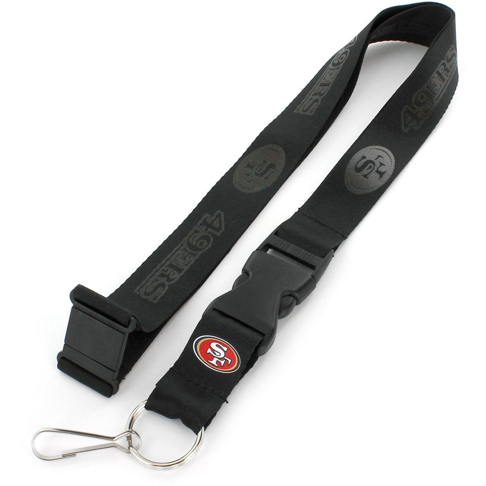 NFL San Francisco 49ers Aminco Black on Black Lanyard