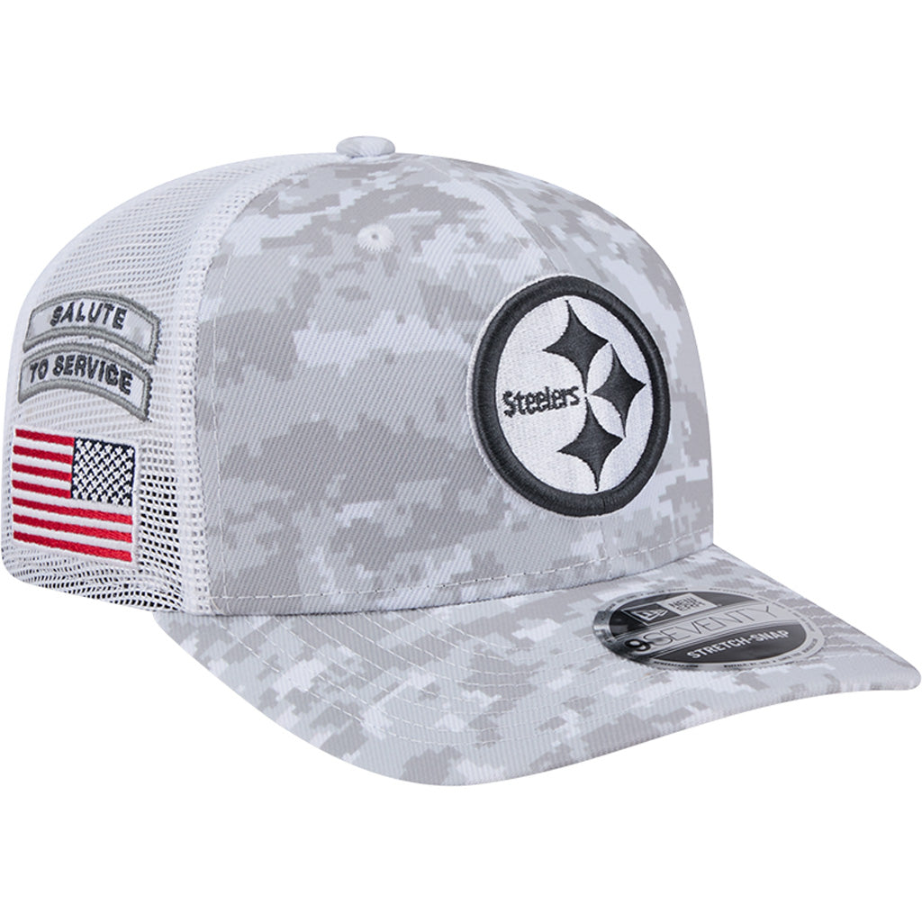 NFL Pittsburgh Steelers New Era 2024 Salute to Service 9SEVENTY Stretch-Snapback Hat