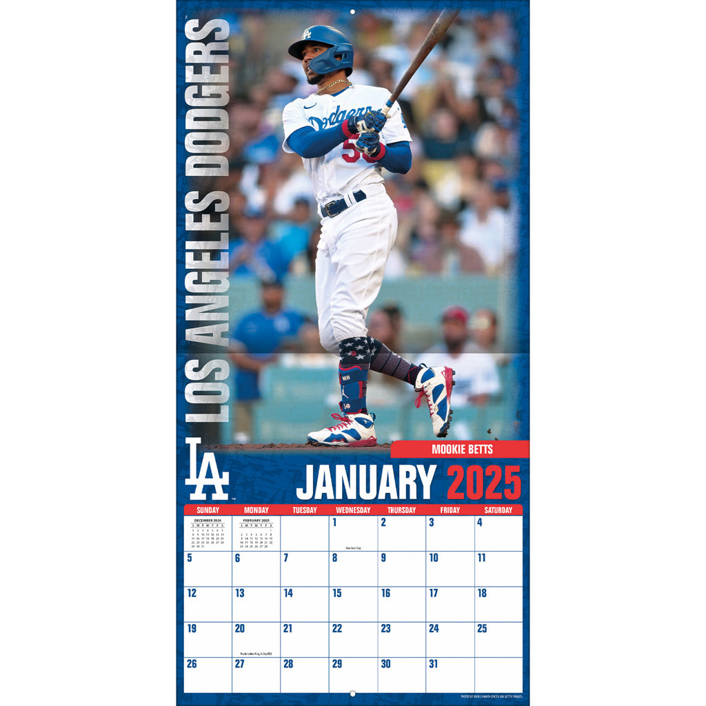 MLB Los Angeles Dodgers 2024-2025 12&quot; x 12&quot; Team Wall Calendar