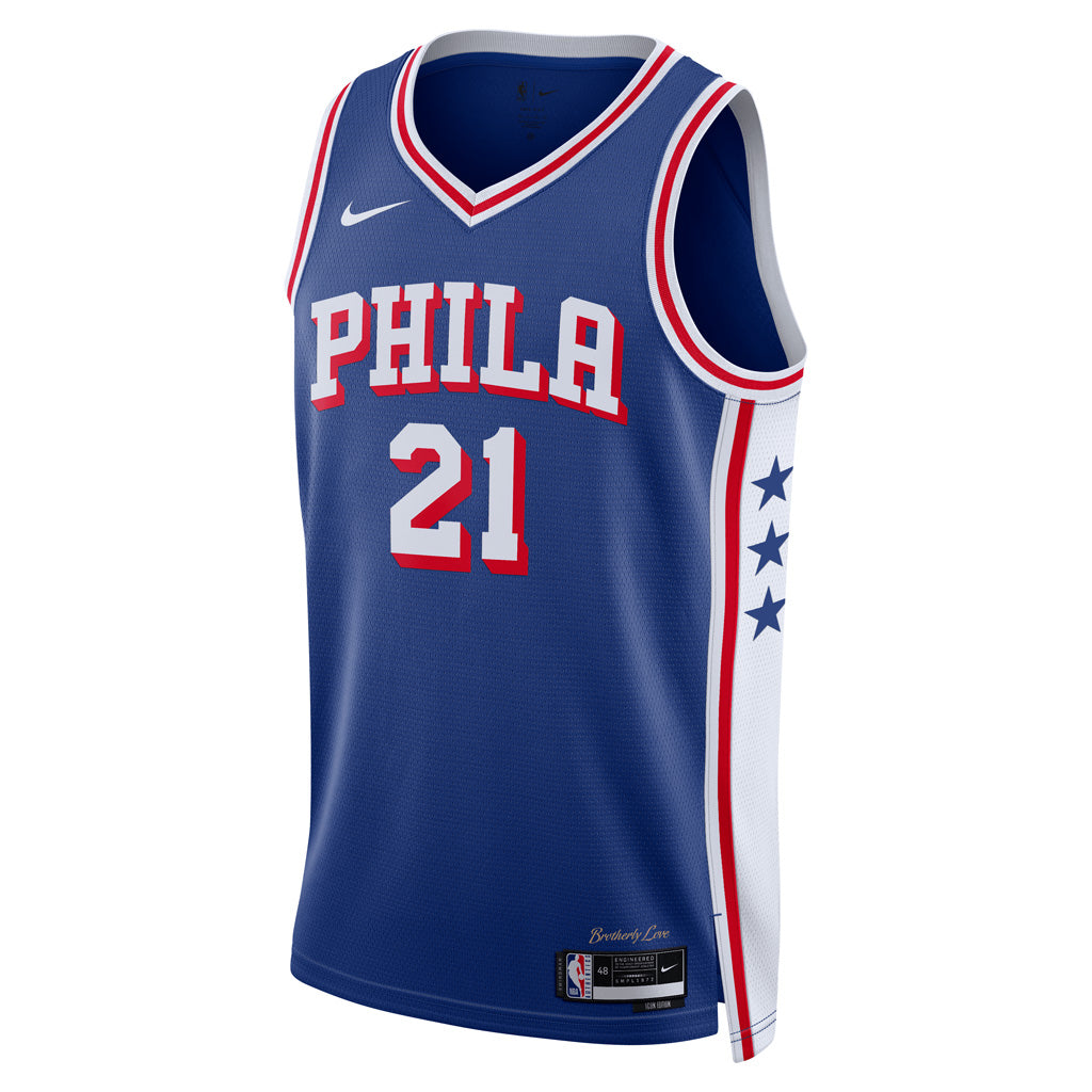 NBA Philadelphia 76ers Joel Embiid Nike Icon Swingman Jersey - Blue