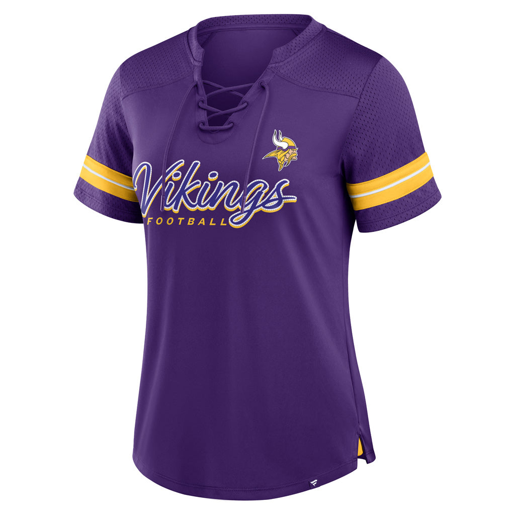 NFL Minnesota Vikings Fanatics Women&#39;s Play Script Lace-Up Top