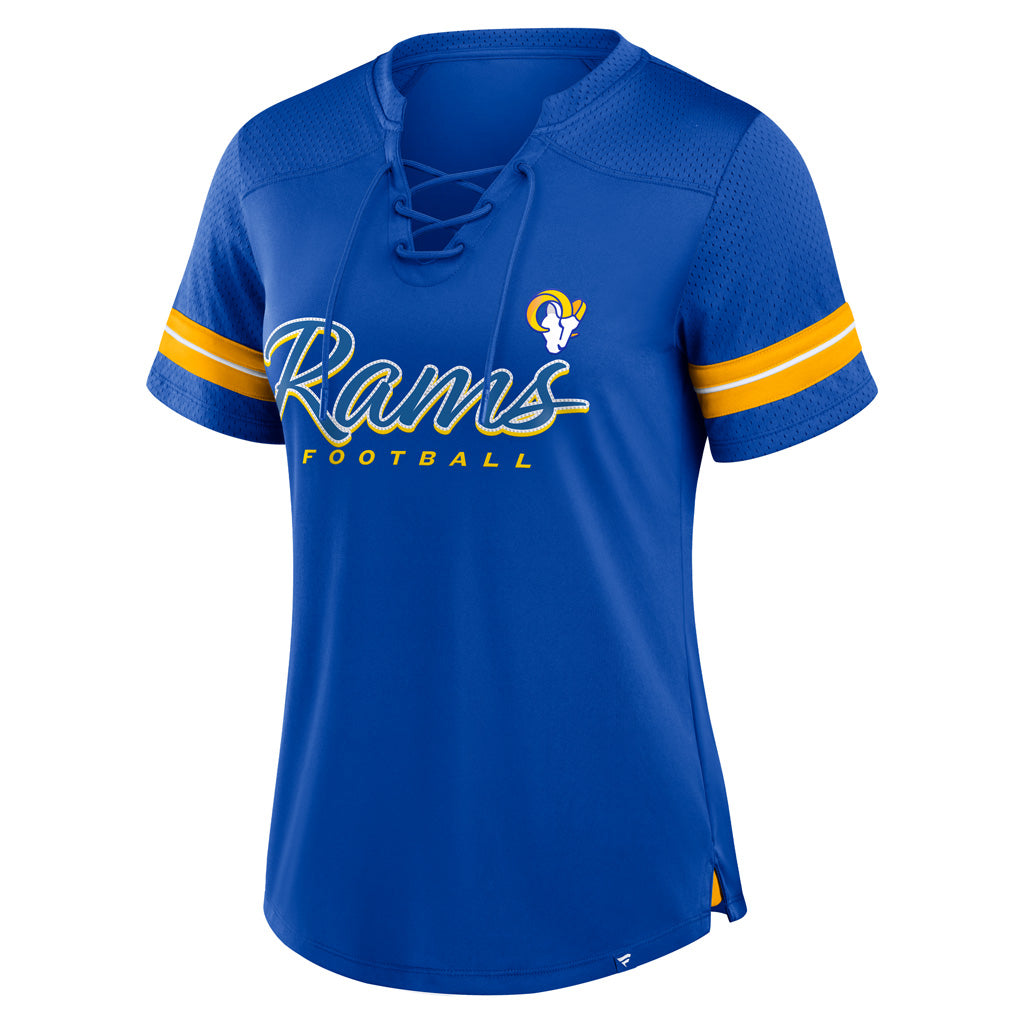 NFL Los Angeles Rams Fanatics Women&#39;s Play Script Lace-Up Top