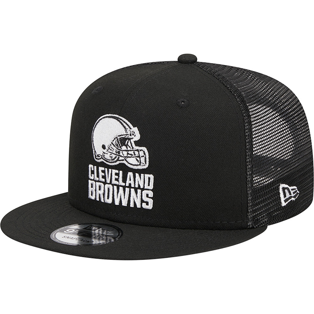 NFL Cleveland Browns New Era Black &amp; White Trucker 9FIFTY Snapback