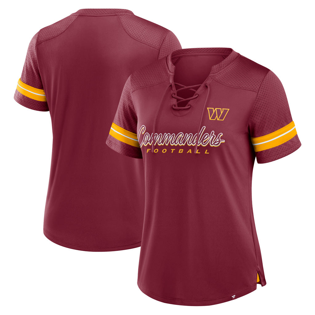 NFL Washington Commanders Fanatics Women&#39;s Play Script Lace-Up Top