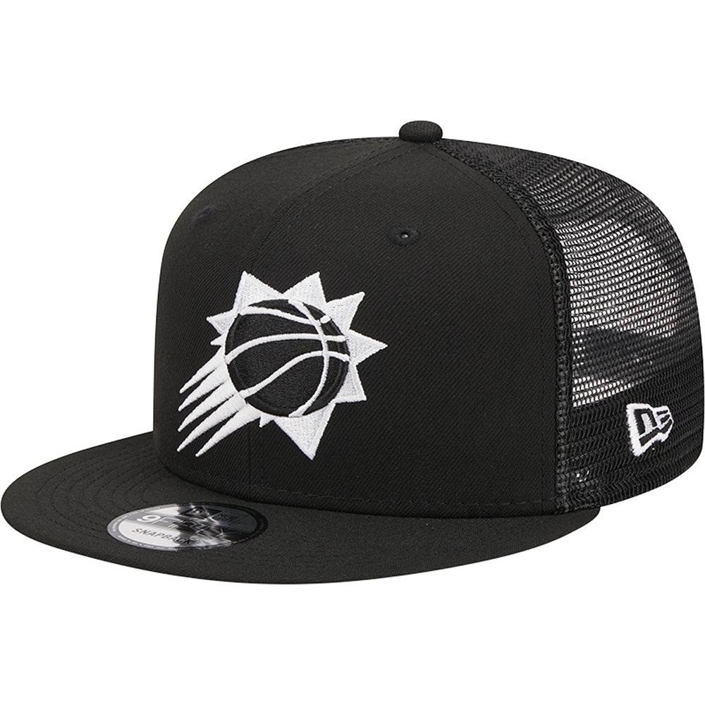 NBA Phoenix Suns New Era Black &amp; White Trucker 9FIFTY Snapback