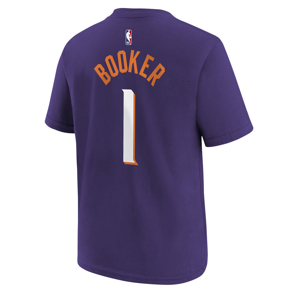 NBA Phoenix Suns Devin Booker Kid Nike Icon Name &amp; Number Tee