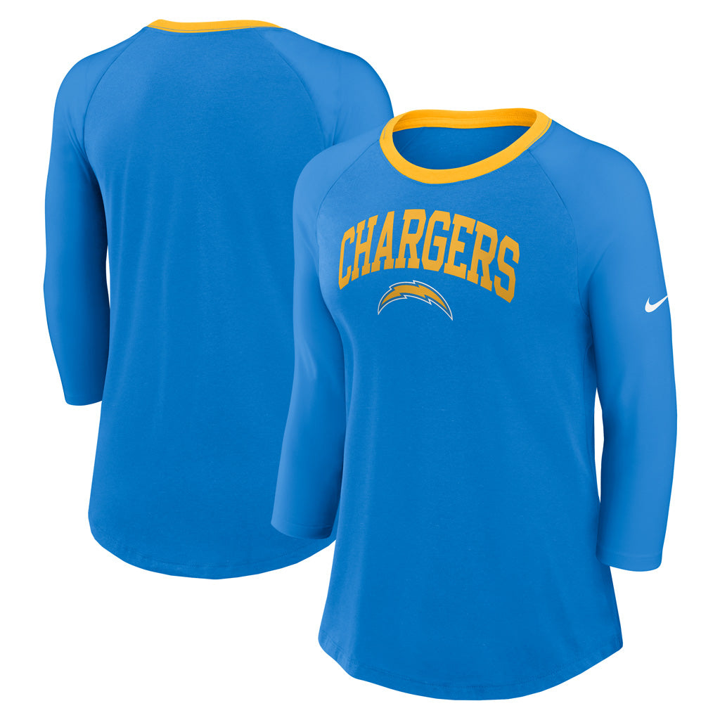 NFL Los Angeles Chargers Women&#39;s Nike Fashion 3/4 Sleeve Tee