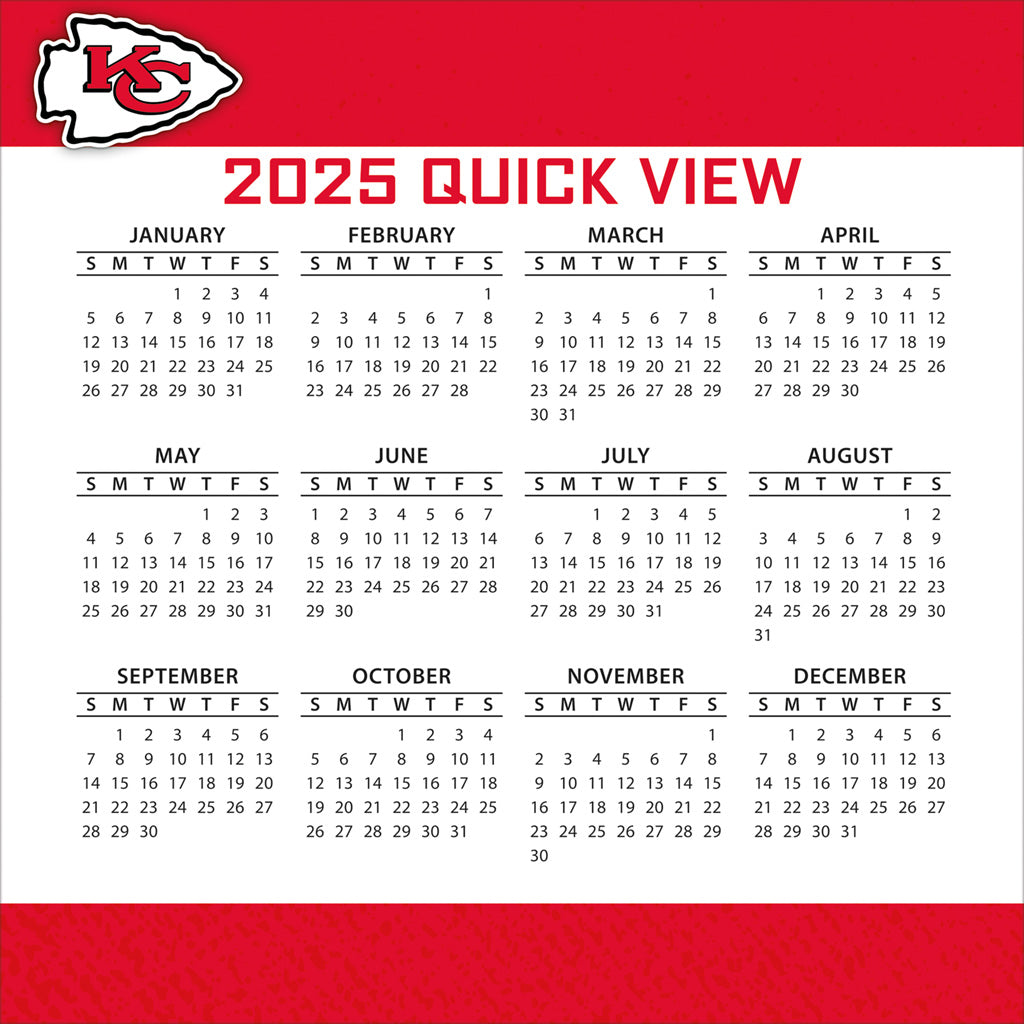 NFL Kansas City Chiefs 2024-2025 Boxed Calendar