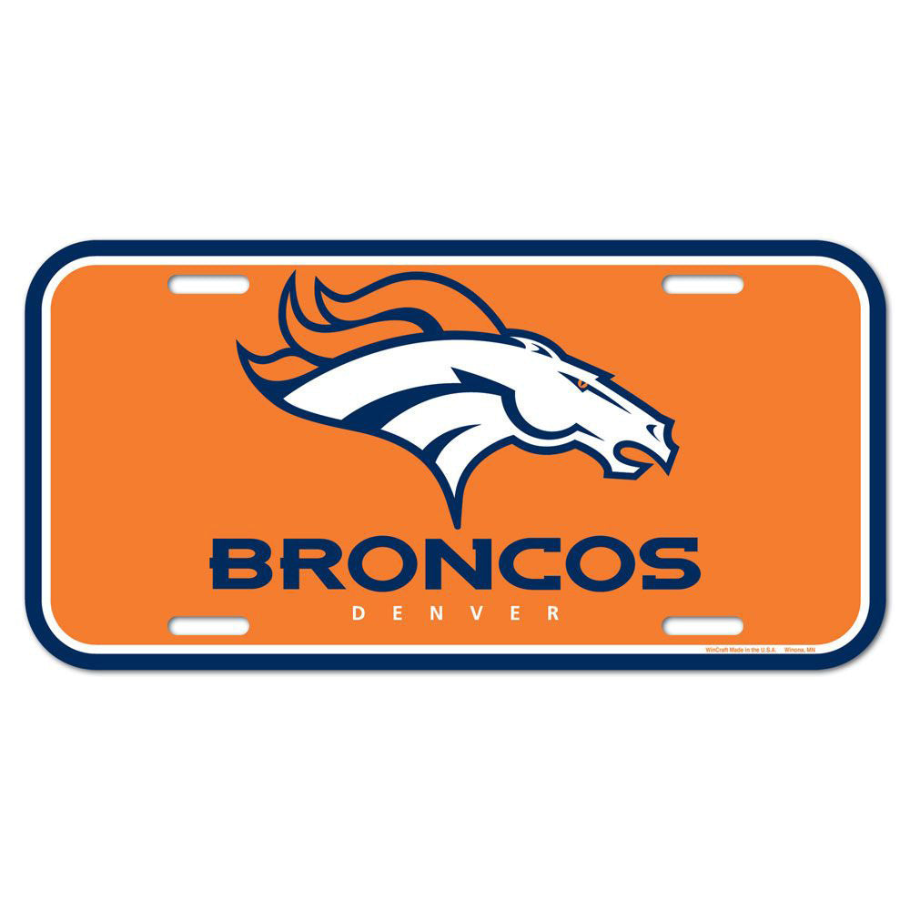 NFL Denver Broncos WinCraft Logo Plastic License Plate