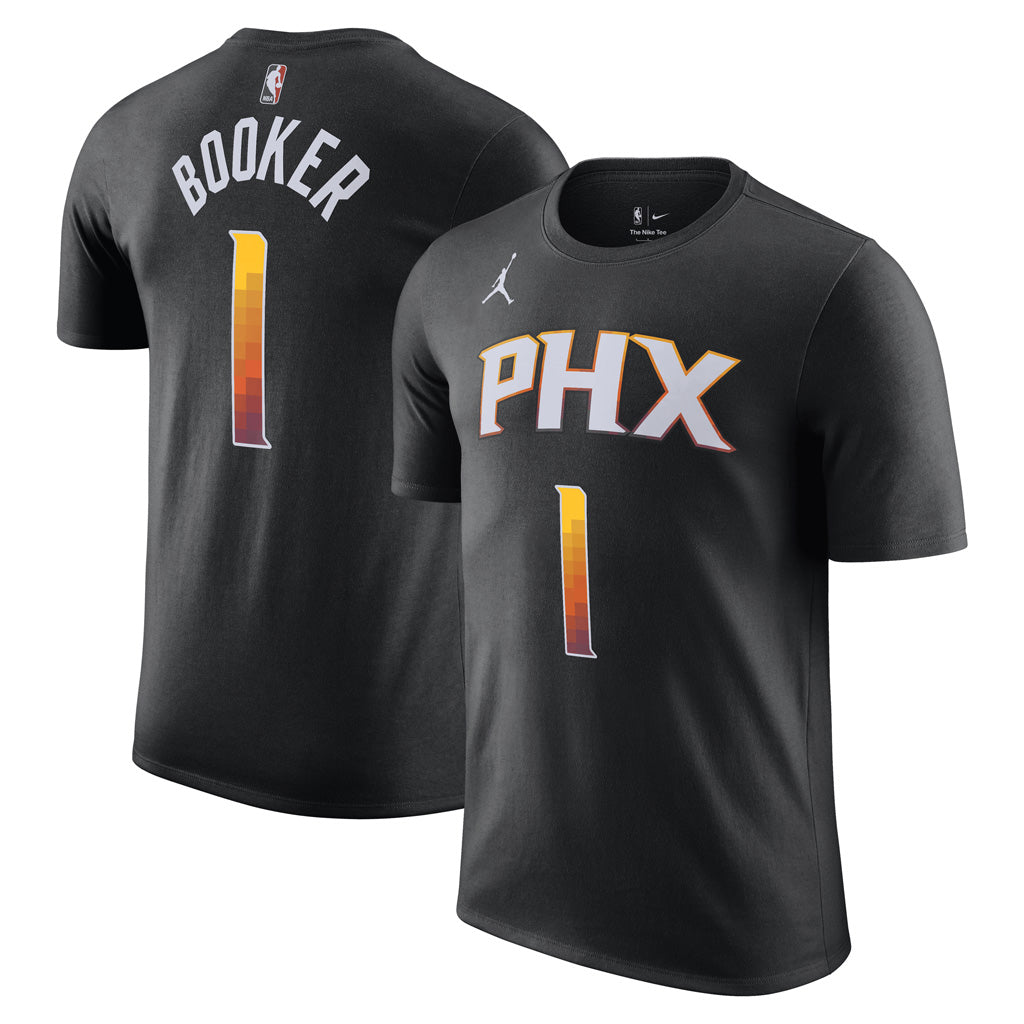 NBA Phoenix Suns Devin Booker Jordan Statement Name &amp; Number Tee