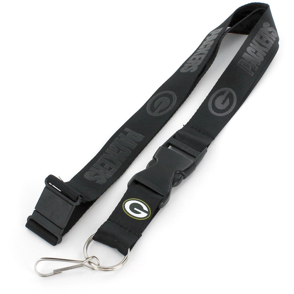 NFL Green Bay Packers Aminco Black on Black Lanyard