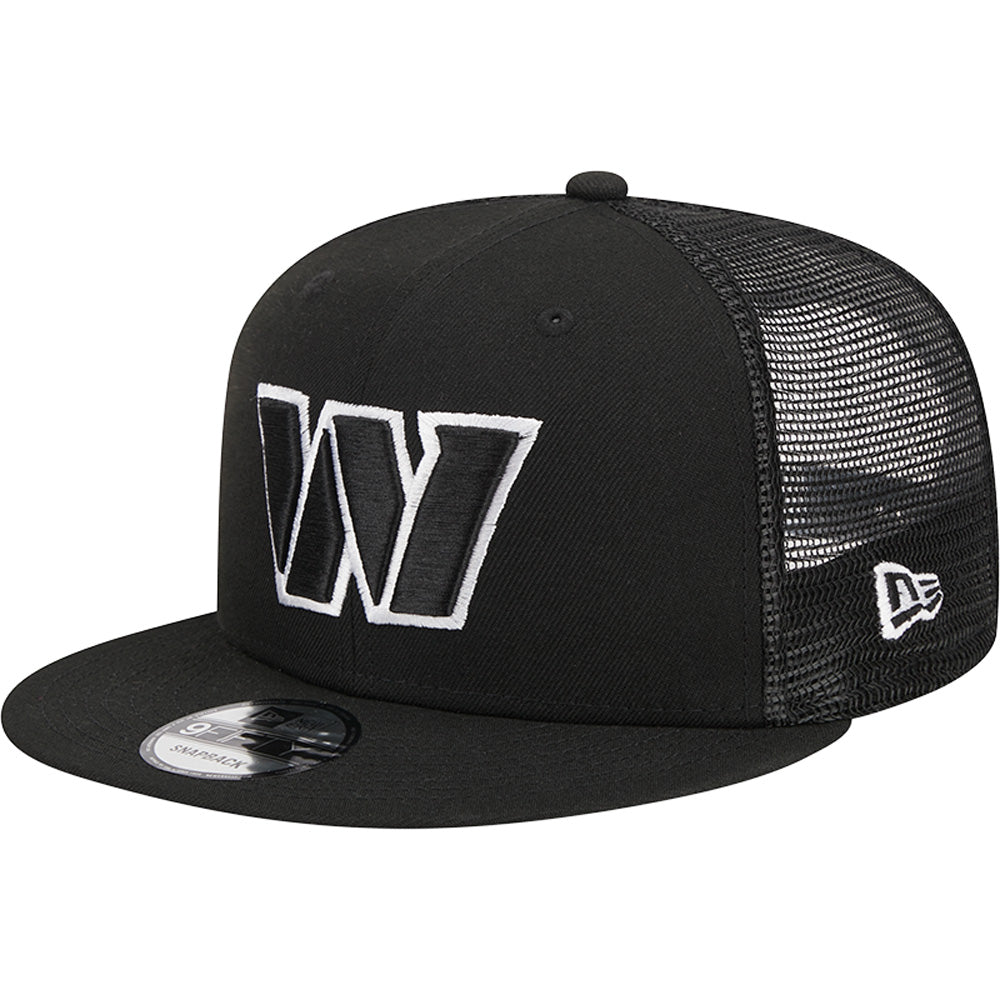 NFL Washington Commanders New Era Black &amp; White Trucker 9FIFTY Snapback