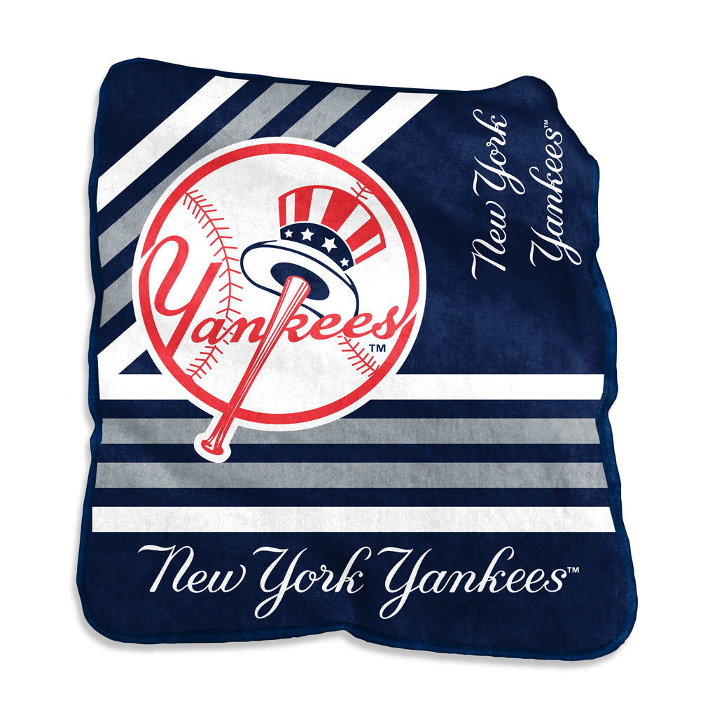 MLB New York Yankees Logo Brands 50x60 Raschel Blanket