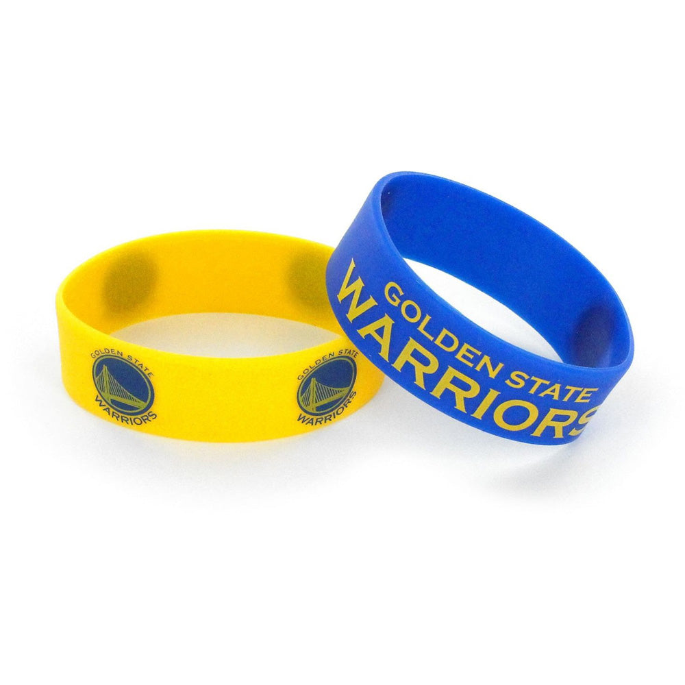 NBA Golden State Warriors Aminco 2-Pack Wide Silicone Bracelet Bands