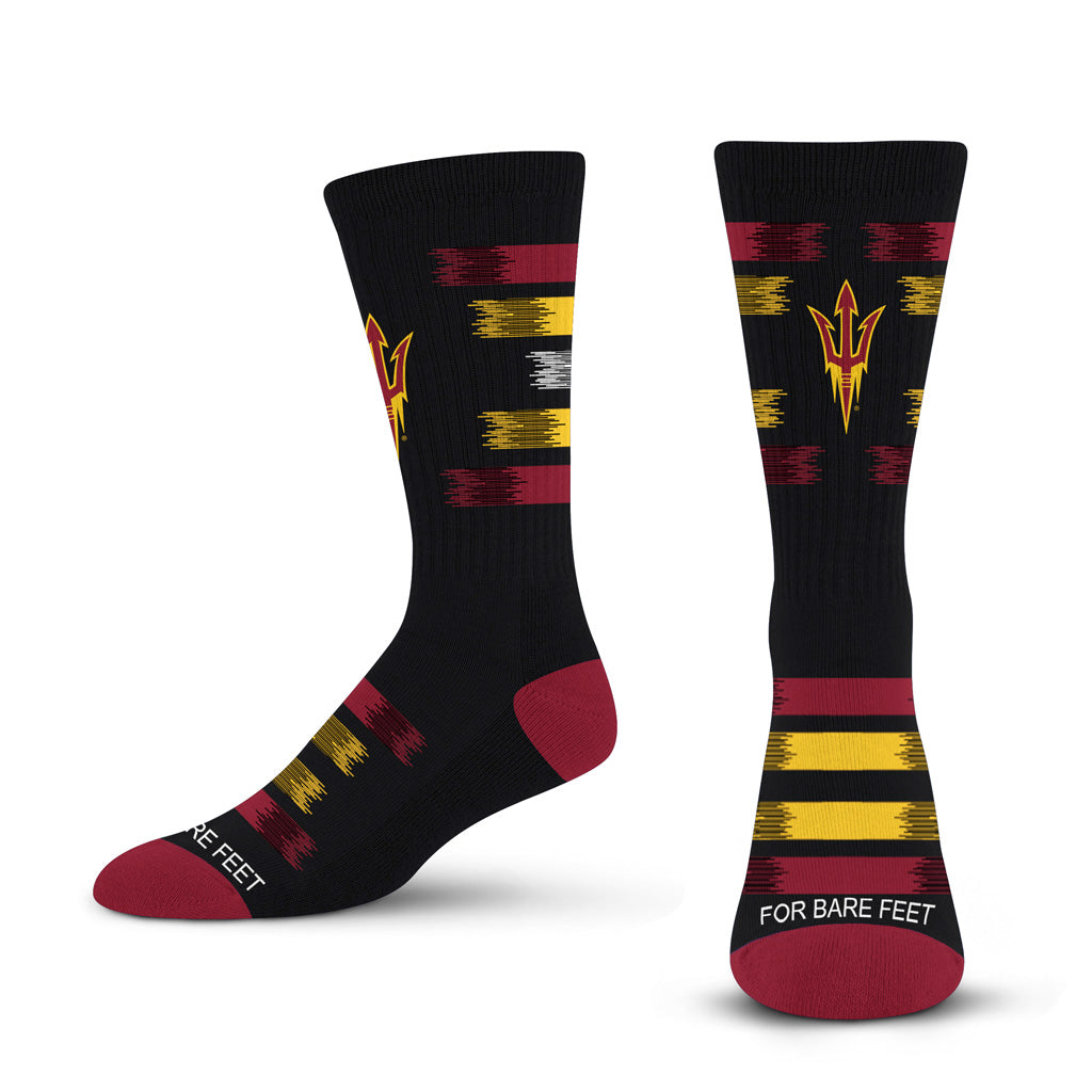 NCAA Arizona State Sun Devils For Bare Feet Fade to Black Socks