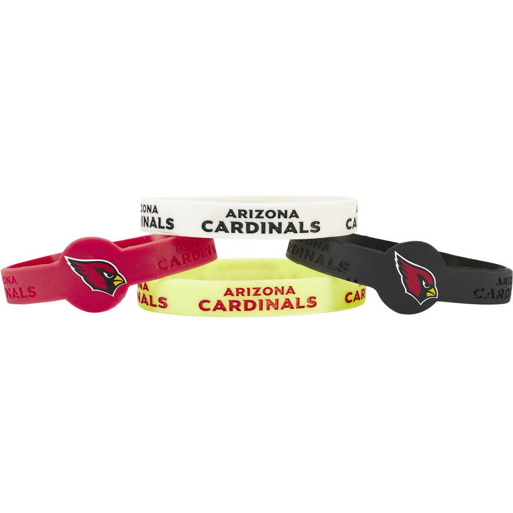 NFL Arizona Cardinals Aminco 4-Pack Silicone Bracelet Bands