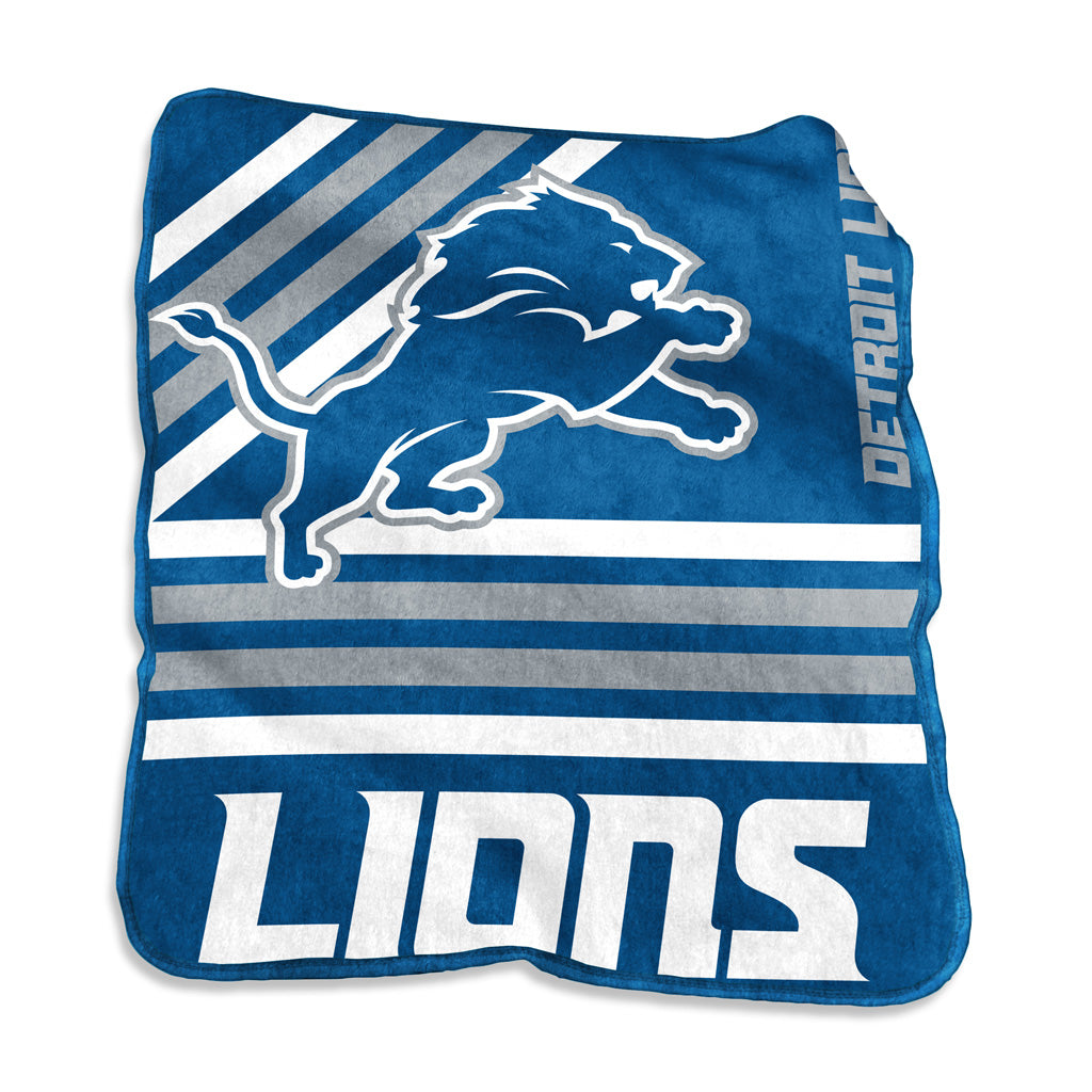 NFL Detroit Lions Logo Brands 50x60 Raschel Blanket