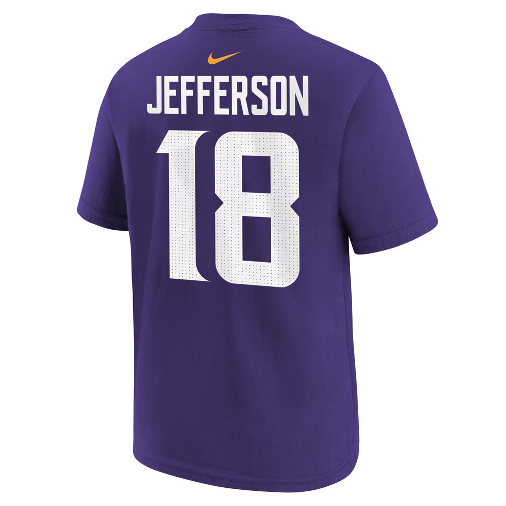 NFL Minnesota Vikings Justin Jefferson Youth Nike Name &amp; Number Tee