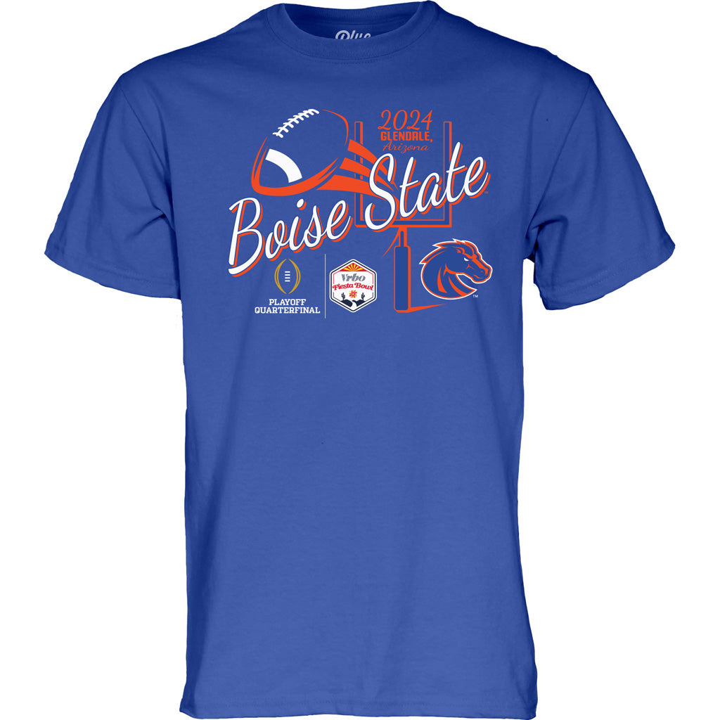 NCAA Boise State Broncos Blue 84 2024 Fiesta Bowl Pooch Punt T-Shirt - Blue