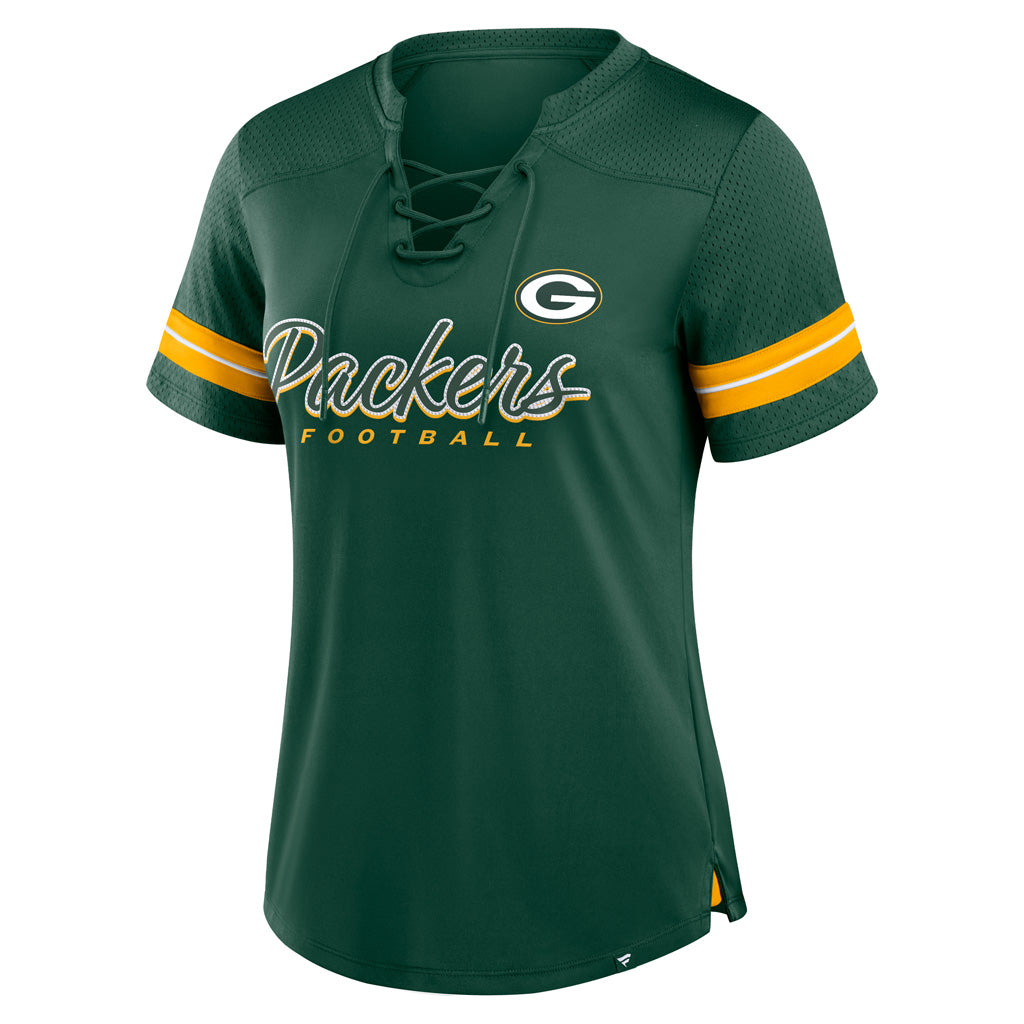 NFL Green Bay Packers Fanatics Women&#39;s Play Script Lace-Up Top