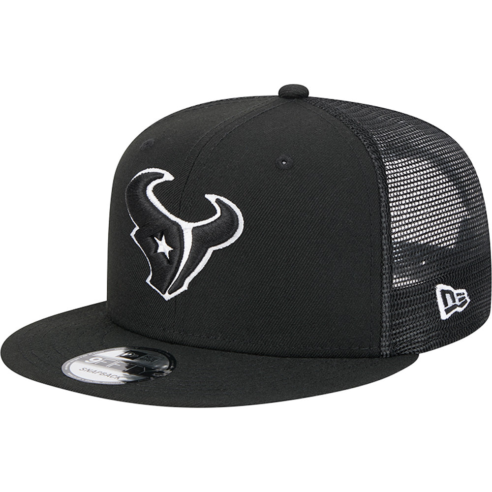 NFL Houston Texans New Era Black &amp; White Trucker 9FIFTY Snapback