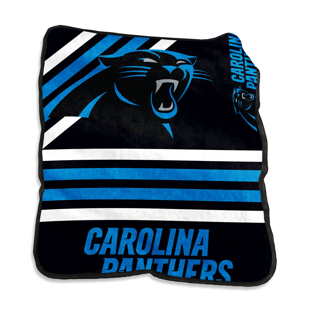 NFL Carolina Panthers Logo Brands 50x60 Raschel Blanket