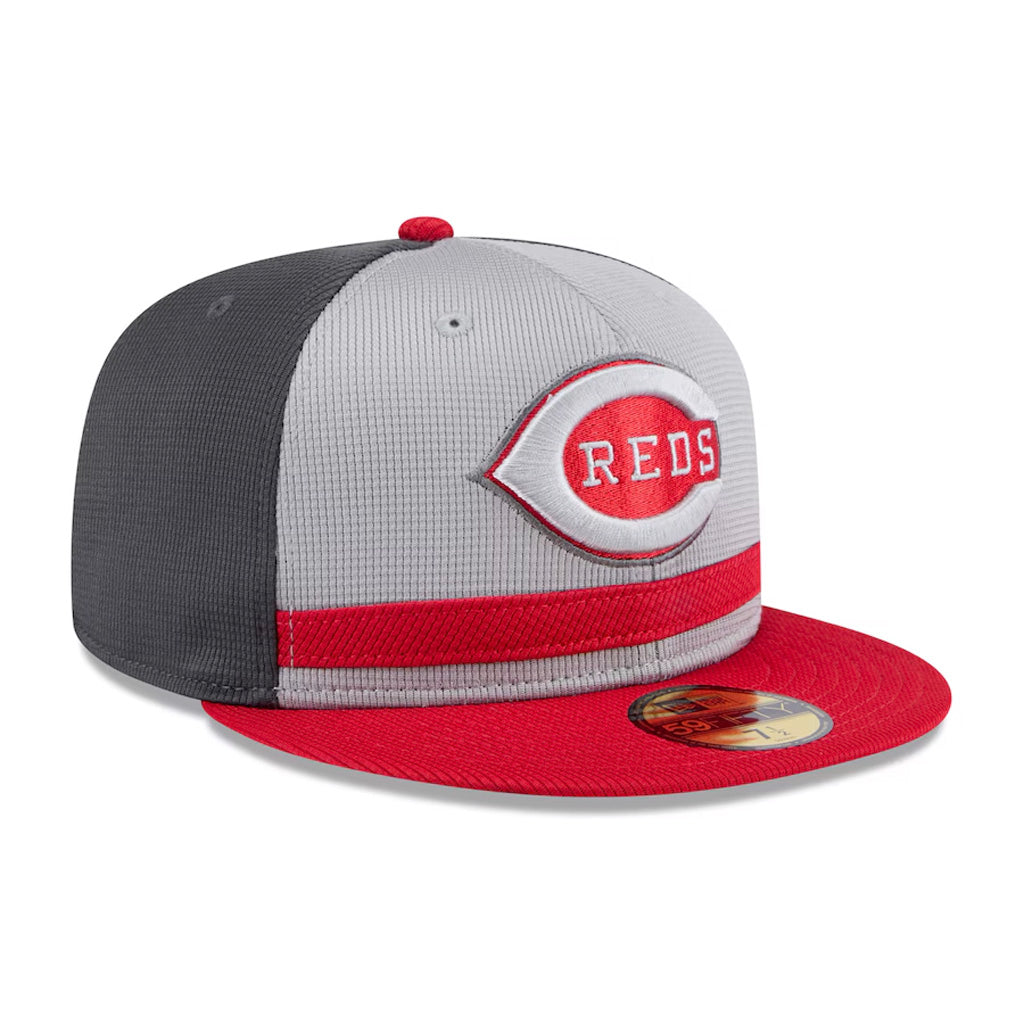 MLB Cincinnati Reds New Era 2025 Graphite Batting Practice 59FIFTY Fitted Hat - Graphite