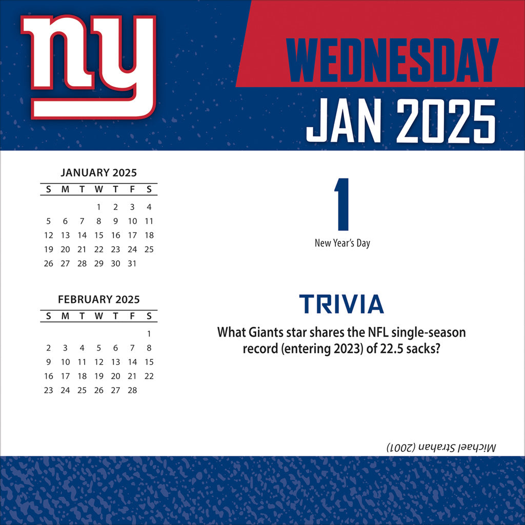 NFL New York Giants 2024-2025 Boxed Calendar