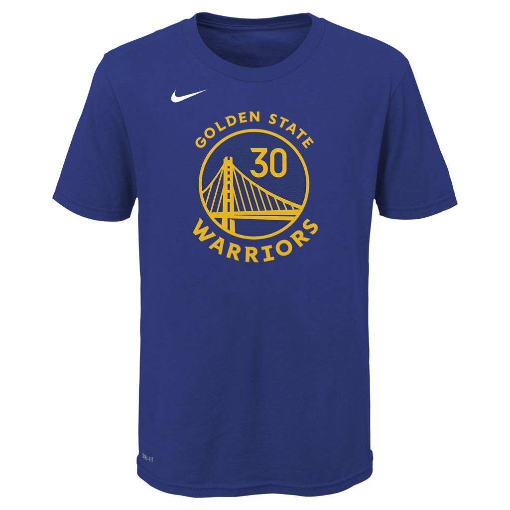 NBA Golden State Warriors Steph Curry Youth Nike Icon Name &amp; Number Tee