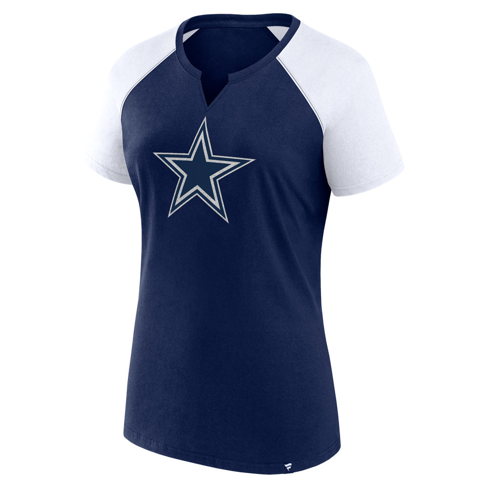 NFL Dallas Cowboys Women&#39;s Fanatics Glitter Primary Raglan Tee