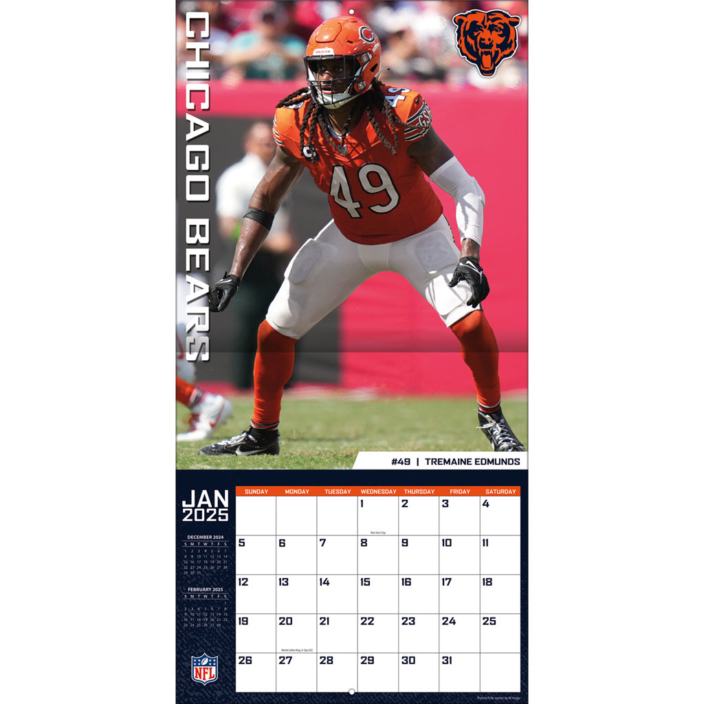 NFL Chicago Bears 2024-2025 12&quot; x 12&quot; Team Wall Calendar