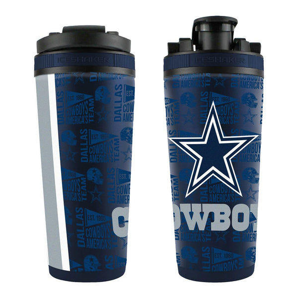 NFL Dallas Cowboys Ice Shaker 26oz 4D Elements Stainless Steel Ice Sha ...