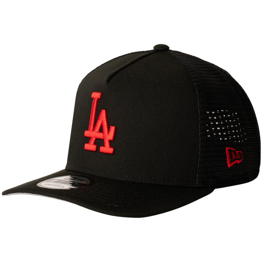 MLB Los Angeles Dodgers New Era Red Pearl A-Frame 9FIFTY Trucker Snapback