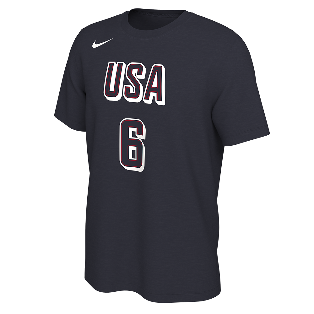 Team USA Lebron James Nike 2024 Olympics Name &amp; Number Tee