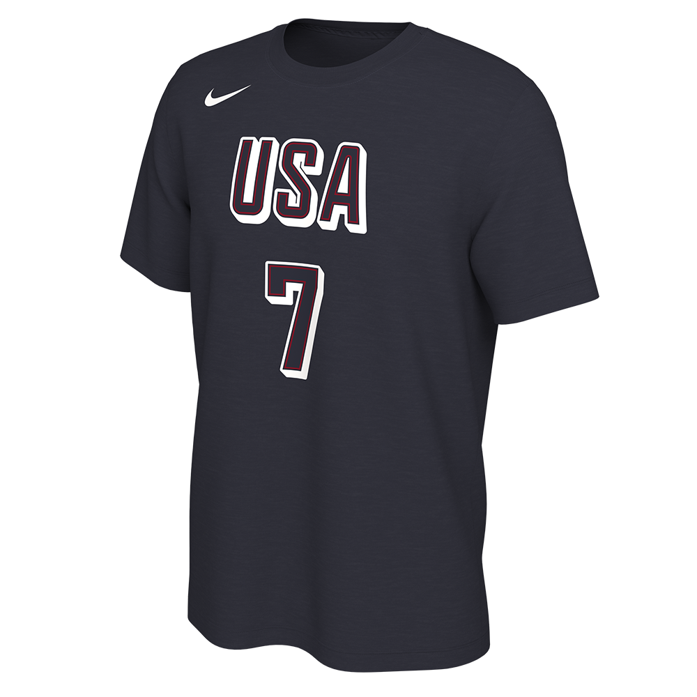 Team USA Kevin Durant Nike 2024 Olympics Name &amp; Number Tee