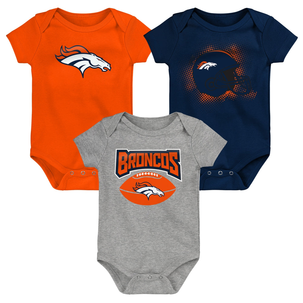 NFL Denver Broncos Infant Outerstuff Game On 3-Piece Onesie Set