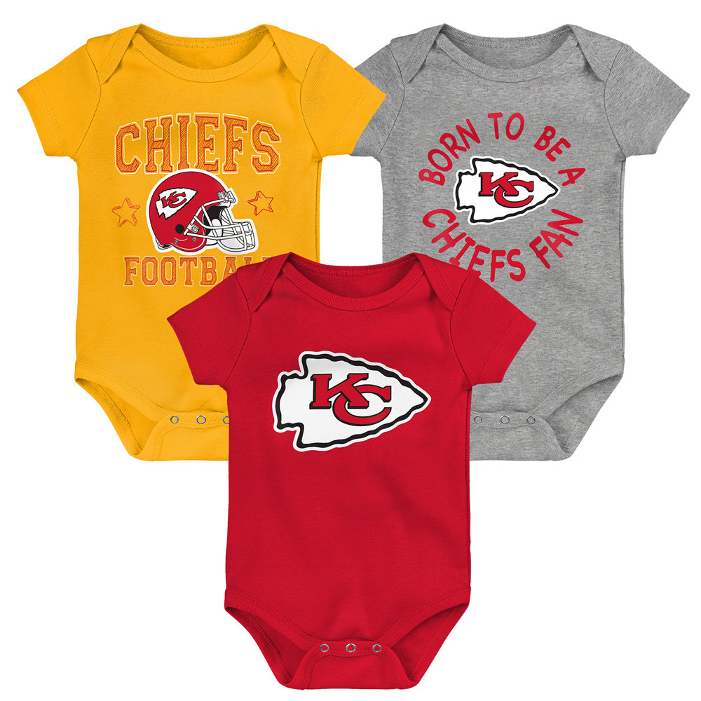 NFL Kansas City Chiefs Infant Outerstuff Born to Be 3-Piece Onesie Set