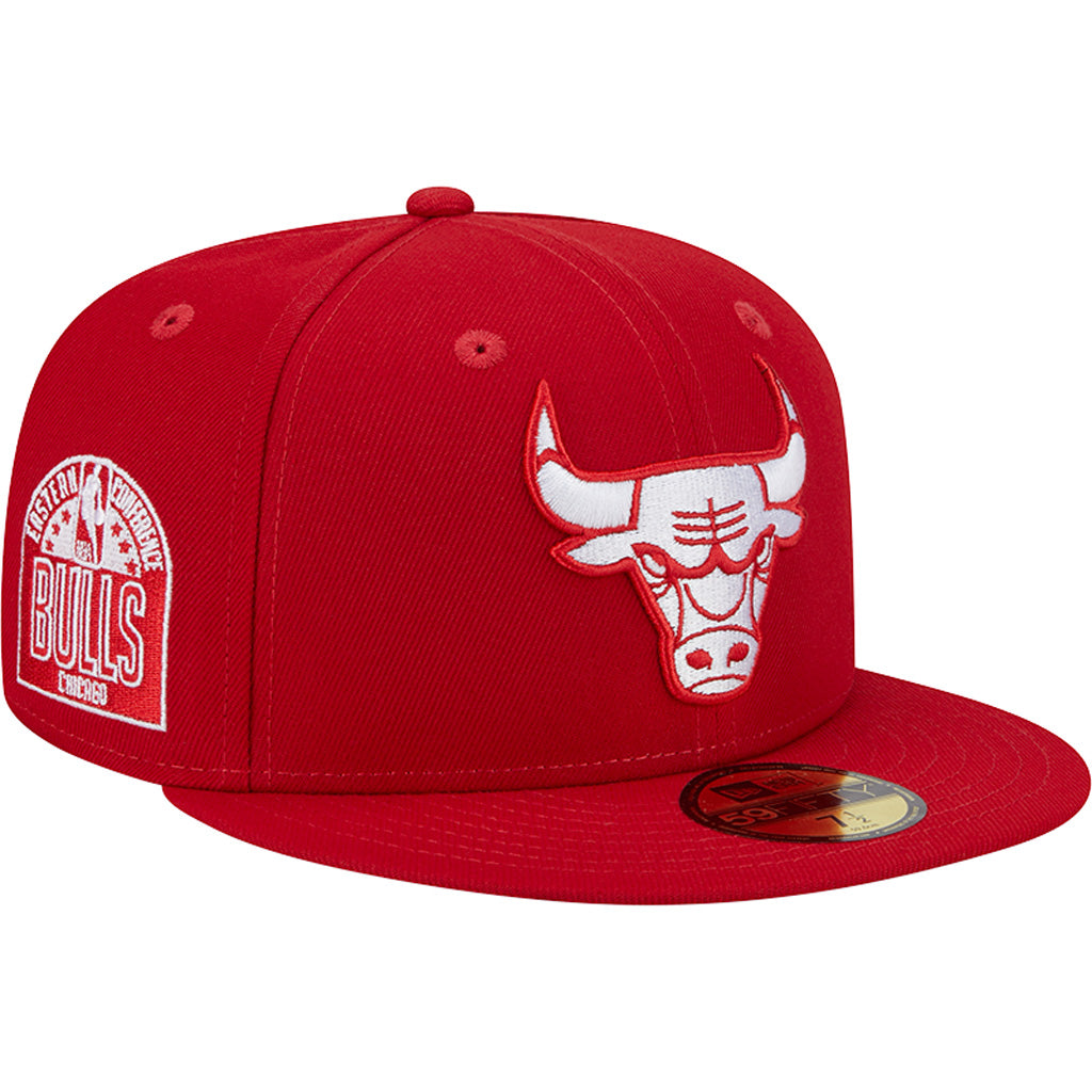 NBA Chicago Bulls New Era Scarlet Side Patch 59FIFTY Hat