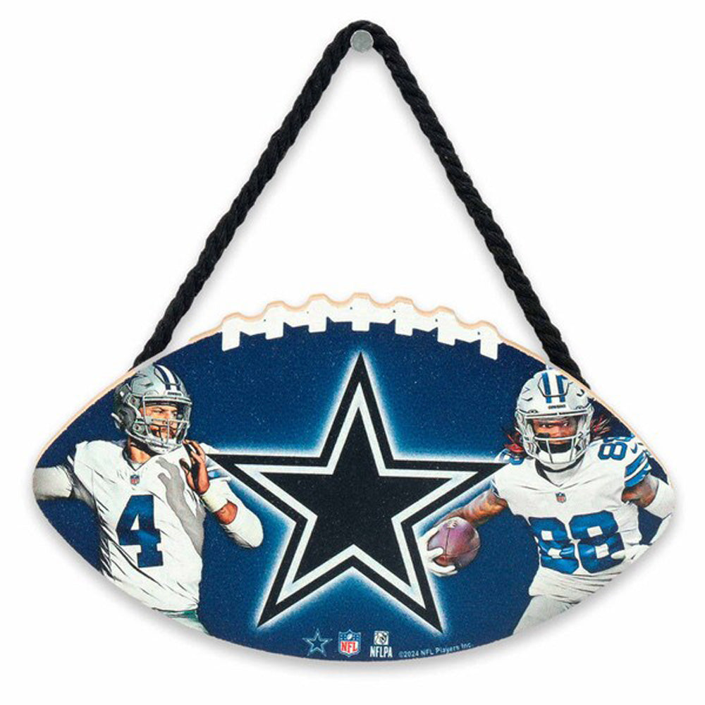 NFL Dallas Cowboys Open Road Brands Hanging Football Wood Sign