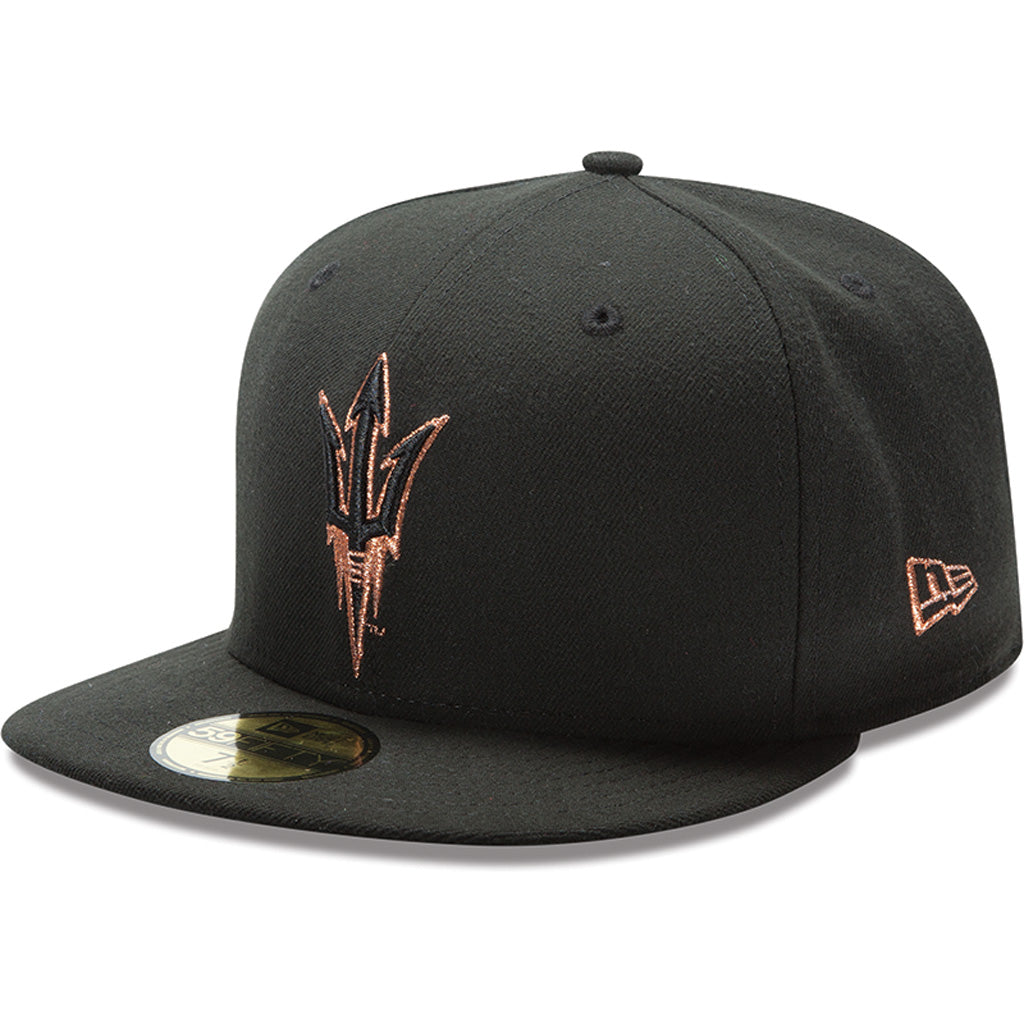 NCAA Arizona State Sun Devils New Era Team Color Fork Logo 59FIFTY - Black