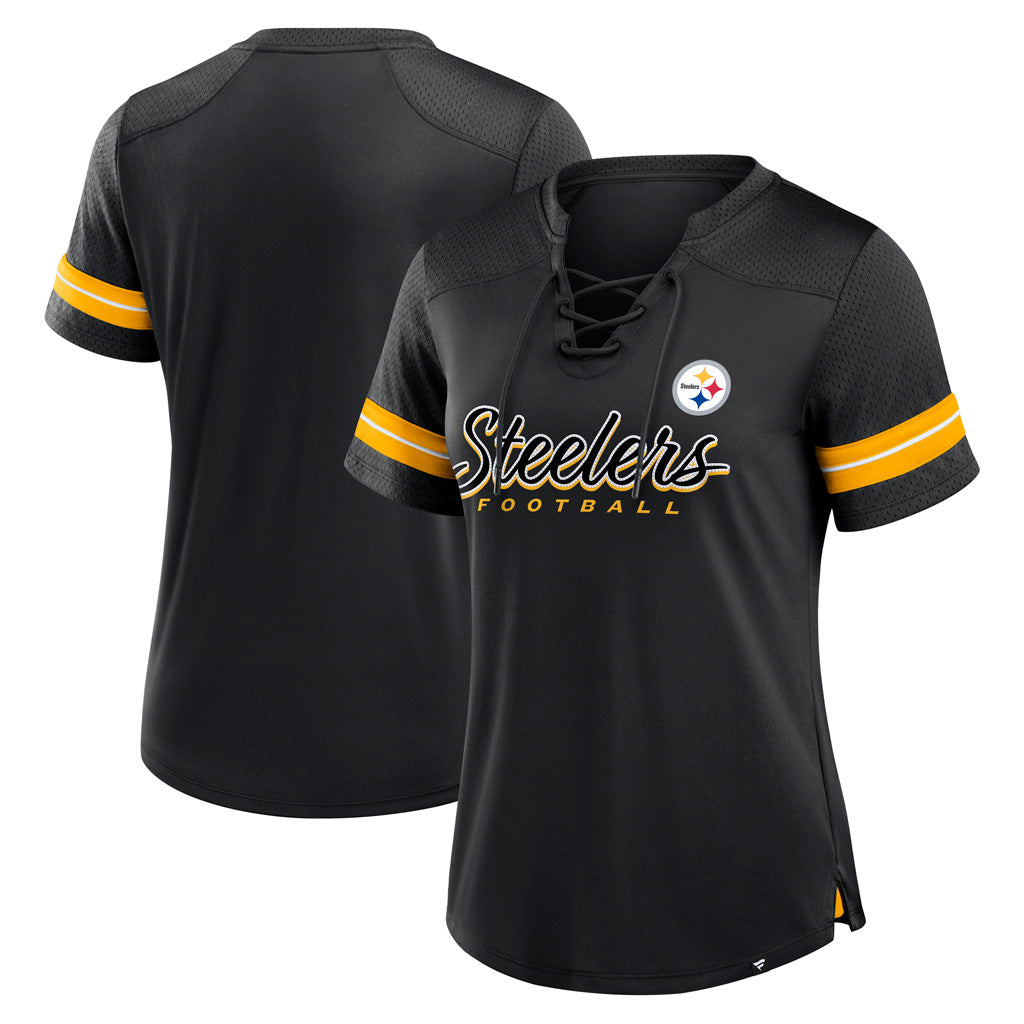 NFL Pittsburgh Steelers Fanatics Women&#39;s Play Script Lace-Up Top