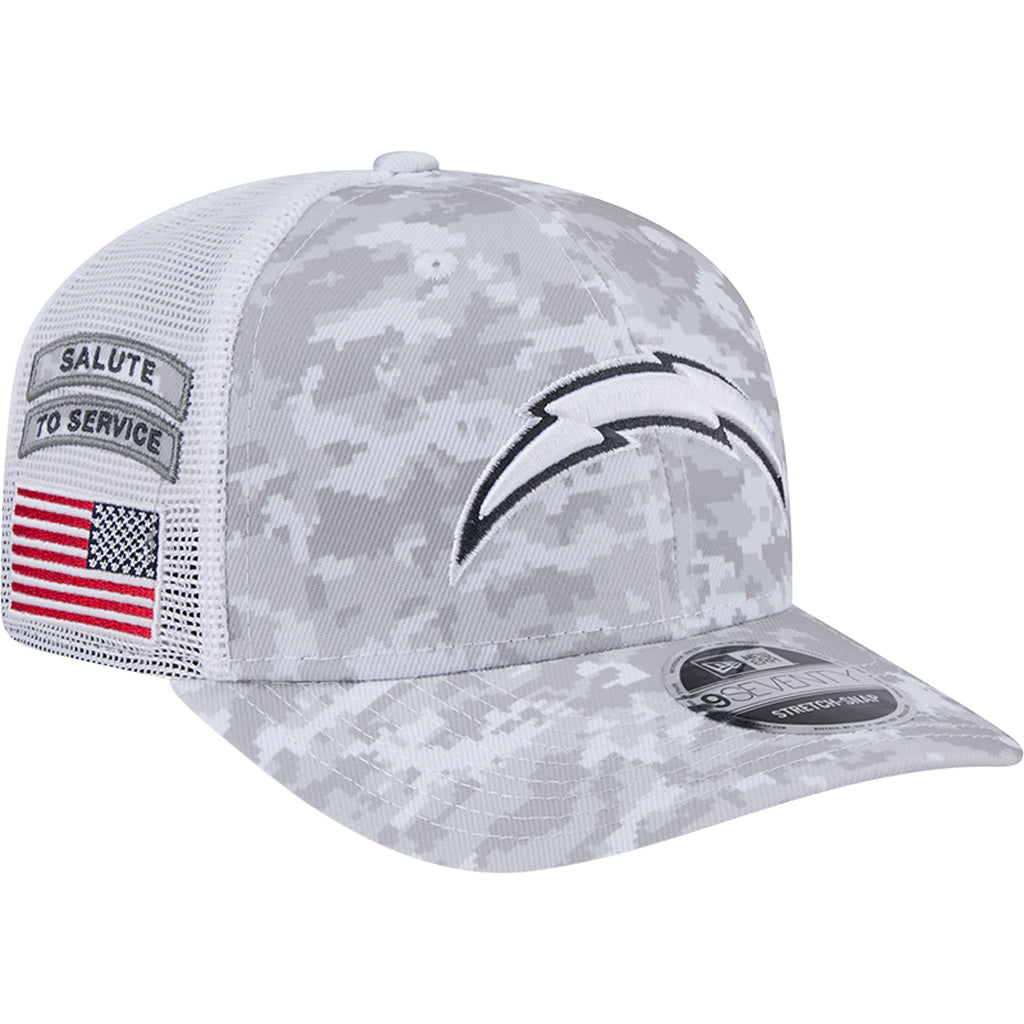 NFL Los Angeles Chargers New Era 2024 Salute to Service 9SEVENTY Stretch-Snapback Hat