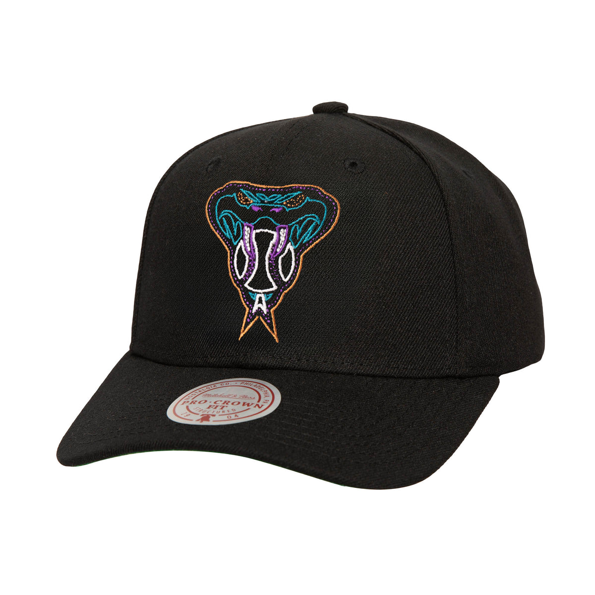 MLB Arizona Diamondbacks Mitchell &amp; Ness Snake Head Neon Logo Pro Snapback Hat