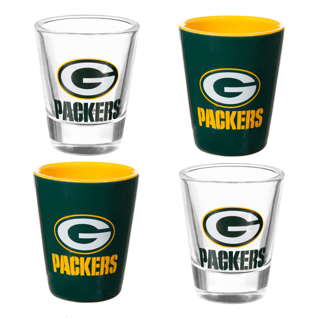 NFL Green Bay Packers Evergreen 4-Piece Shot Glass Set