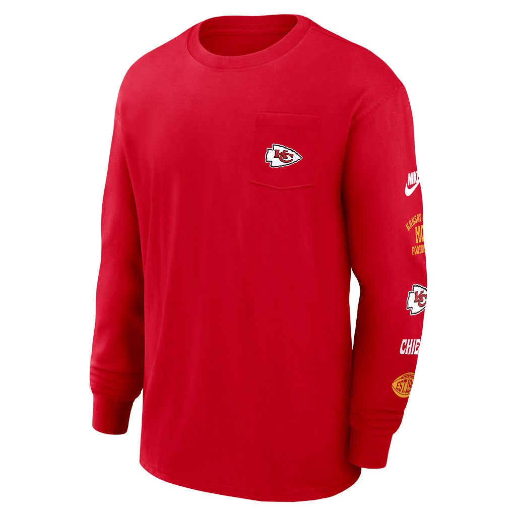 NFL Kansas City Chiefs Nike Pocket Max90 Long Sleeve T-Shirt