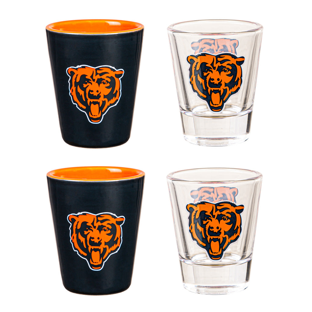 NFL Chicago Bears Evergreen 4-Piece Shot Glass Set