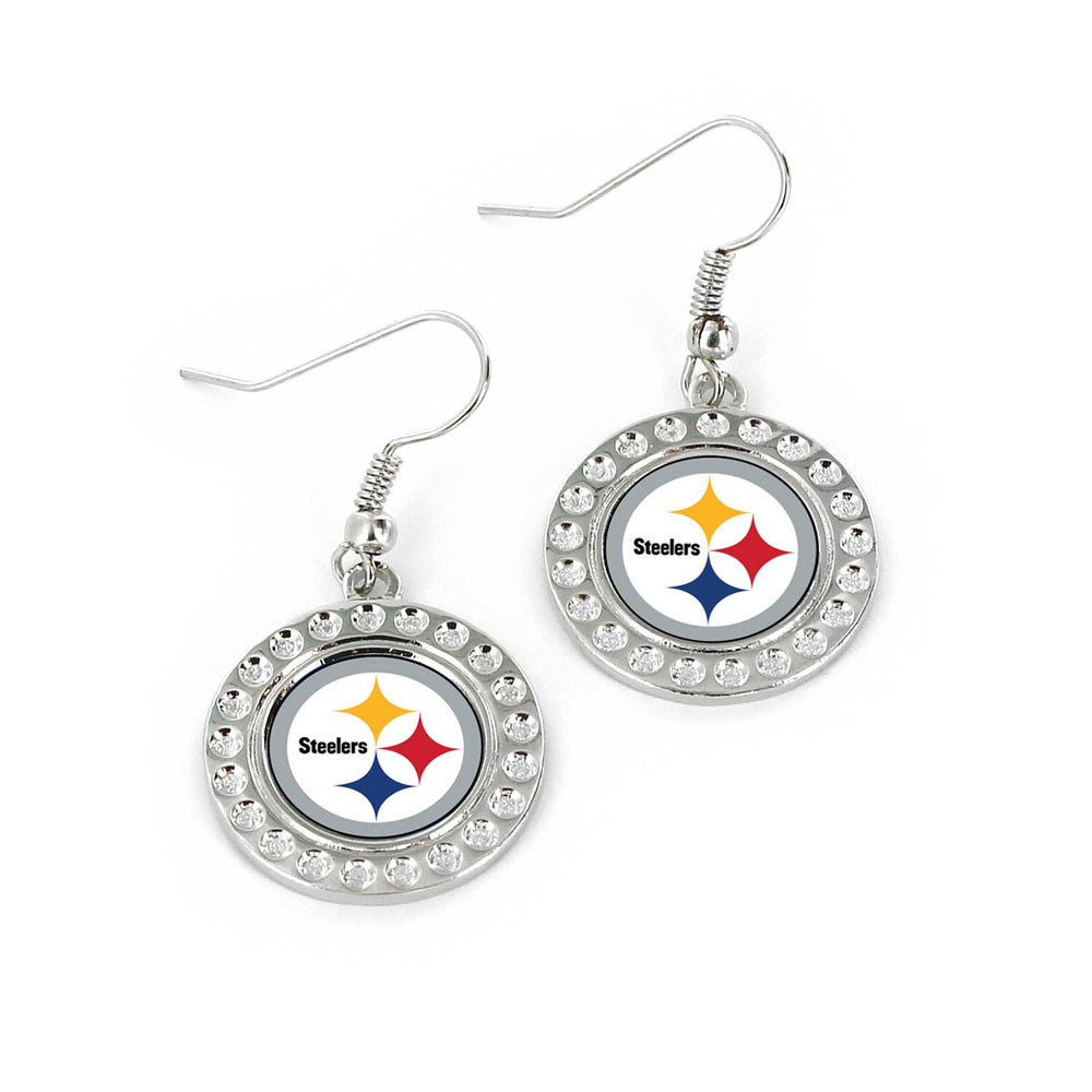 NFL Pittsburgh Steelers Aminco Dimple Dangle Earrings