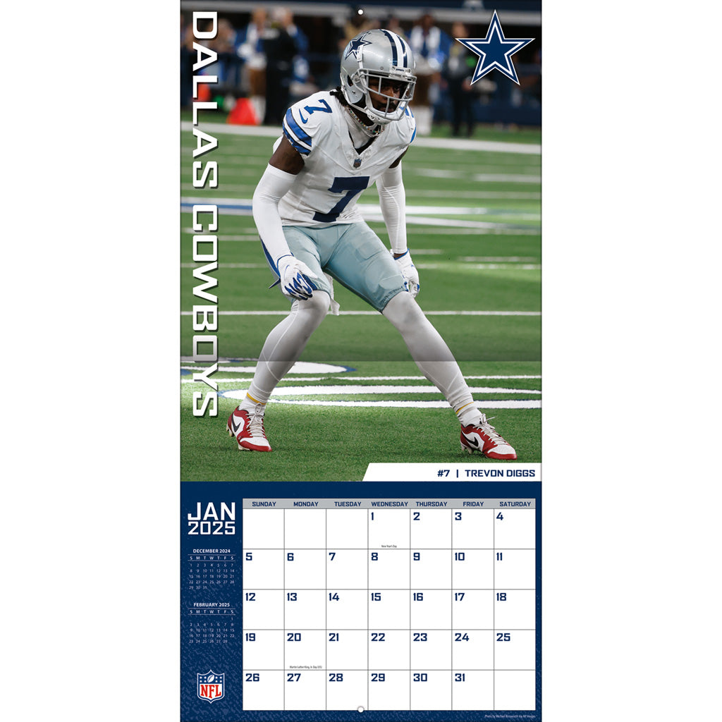 NFL Dallas Cowboys 2024-2025 12&quot; x 12&quot; Team Wall Calendar