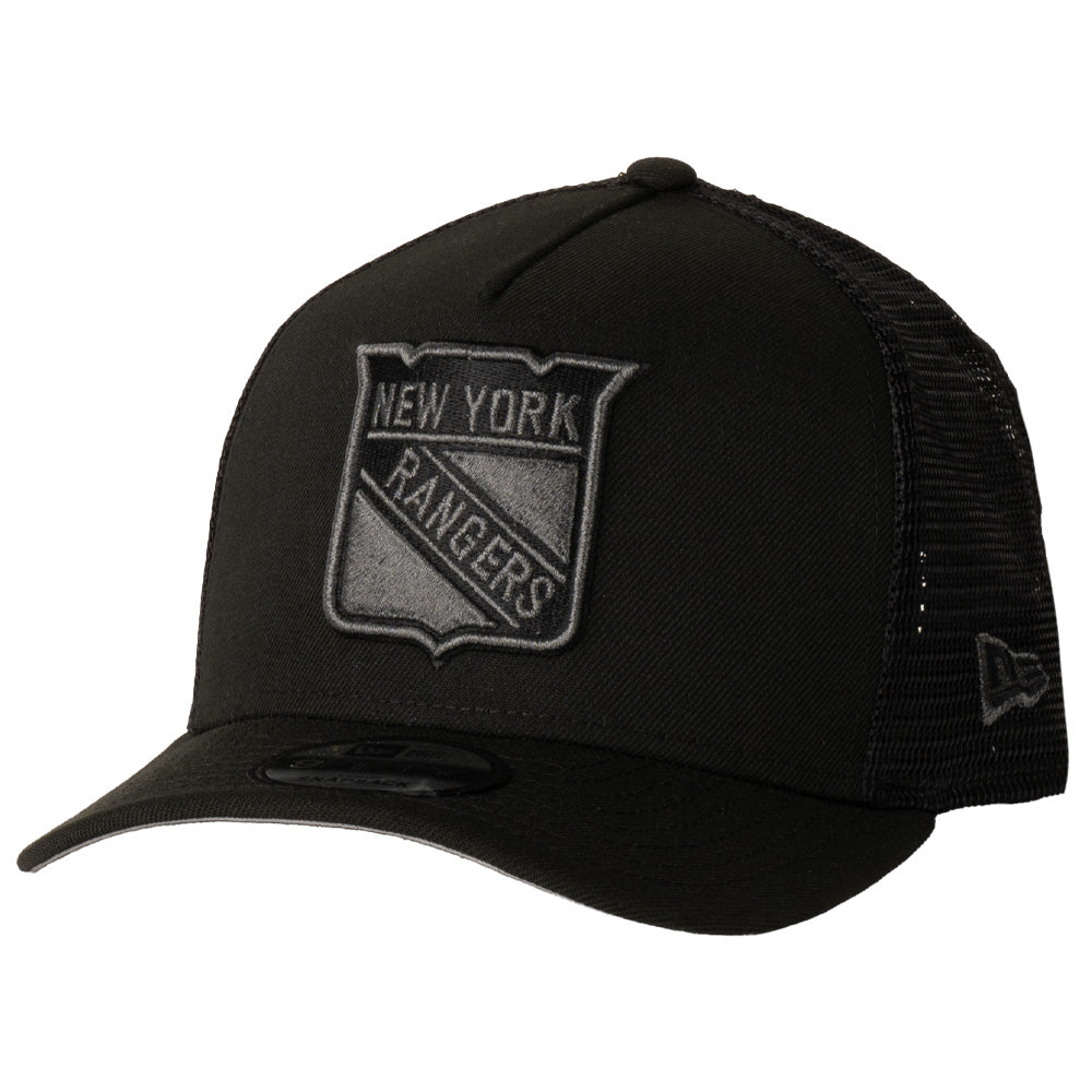 NHL New York Rangers New Era Black Pearl A-Frame 9FIFTY Trucker Snapback Hat