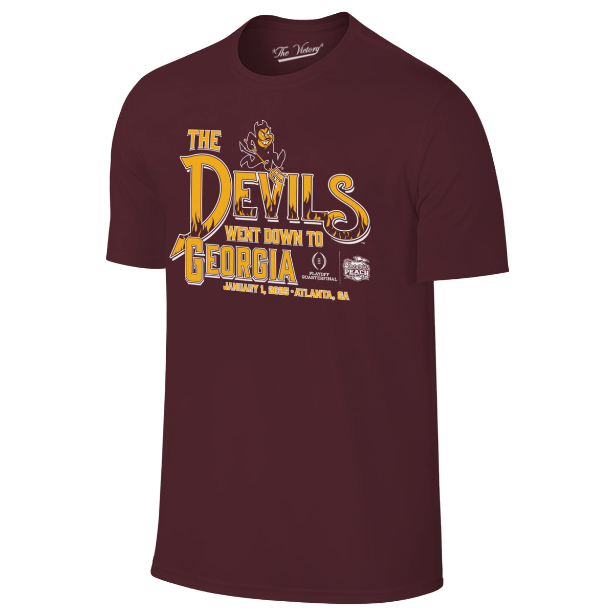 NCAA Arizona State Sun Devils Retro Brand Devils Went Down to Georgia 2024 Peach Bowl Short Sleeve T-Shirt